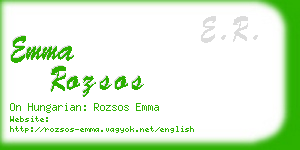 emma rozsos business card